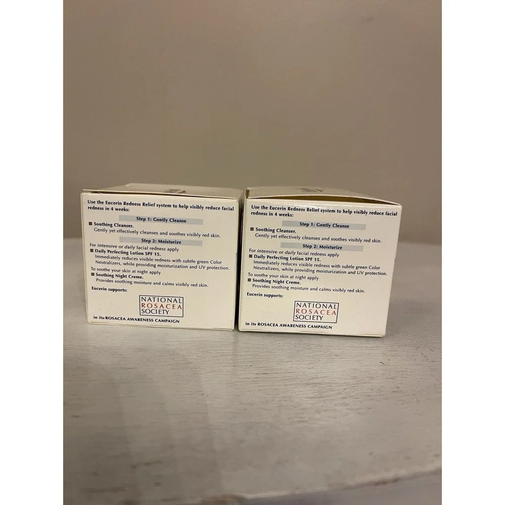 2 Eucerin Redness Relief Dermatological Skincare Night Creme Night Cream‎ 1.7oz